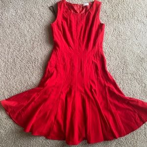 Red midi dress